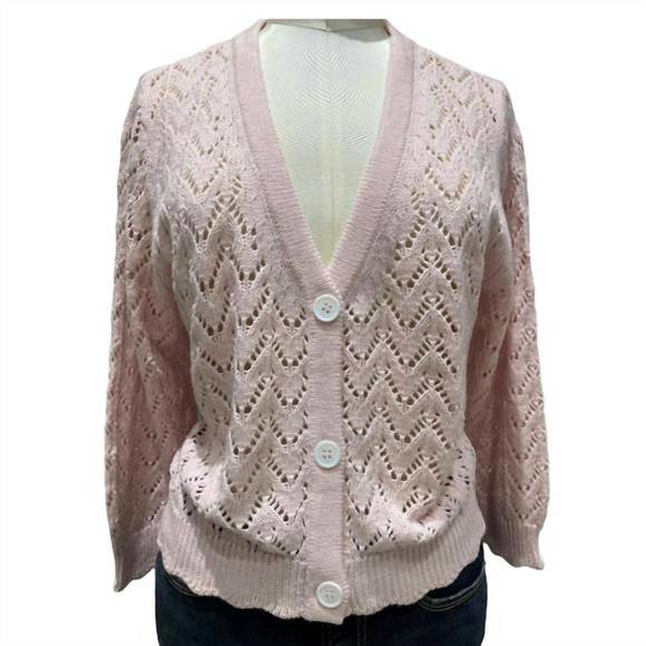 NEW &ISLA talia cardigan in pale pink - Picture 1 of 1
